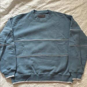 Abercrombie & Fitch Blue Crewneck Sweater with Paneled Design